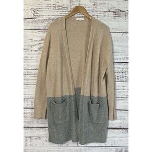 Madewell Ryder Colorblock Cardigan Tan Gray Alpaca Wool Blend Women Minimalist M